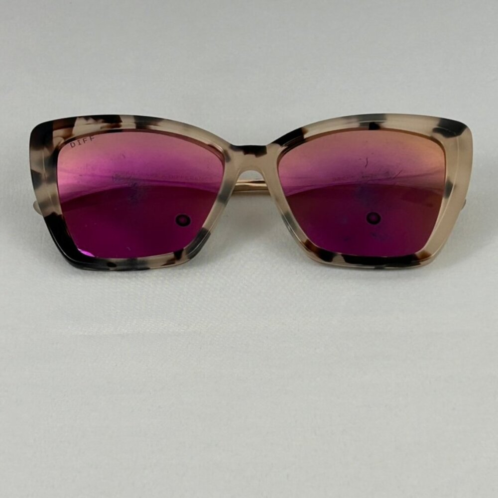 DIFF Eyewear Becky II Pink Tort Cat Eye Polarized Sunglasses